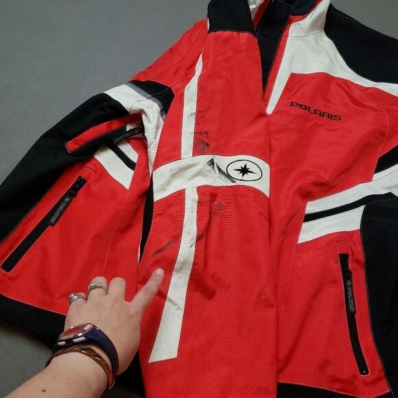 Pure Polaris riding jacket, ski snow snowmobile jacket red white black men’s XXL - Picture 11 of 14